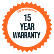 Sunflow Heating for Life 15 Year Warranty Roundel Logo