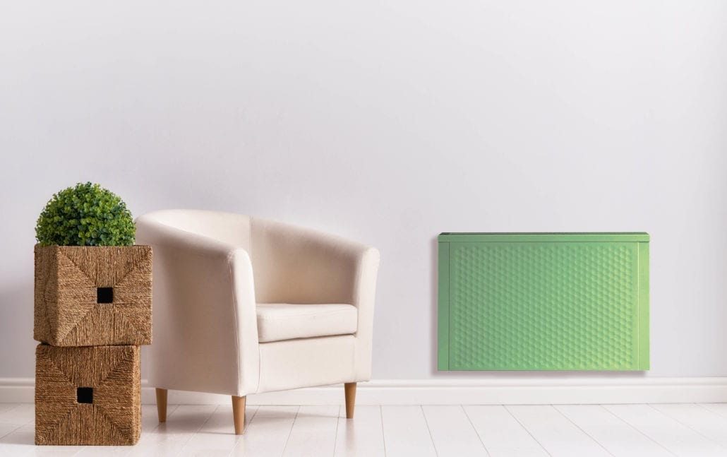Green Sunflow supreme heater with armchair